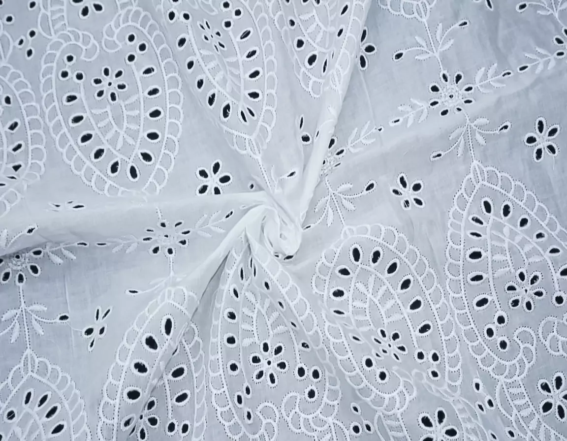 Cotton Schiffli Embroidery Fabrics